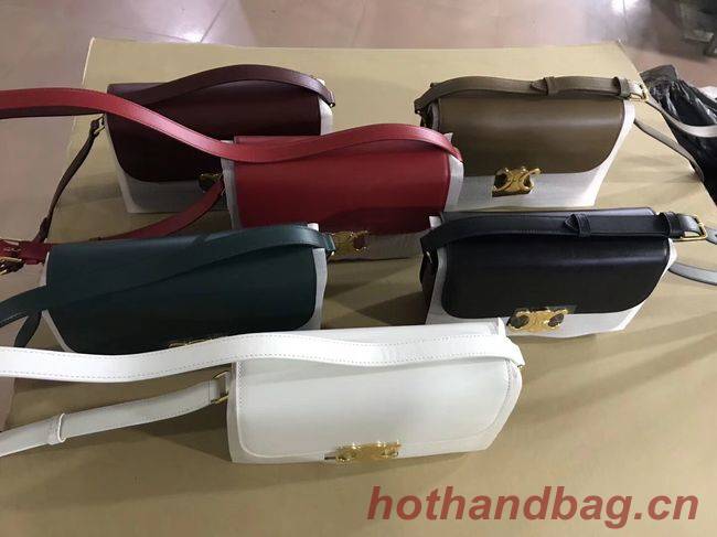 CELINE MEDIUM TRIOMPHE BAG IN SHINY CALFSKIN CL87363 RED CELINE MEDIUM TRIOMPHE BAG IN SHINY CALFSKIN CL87363 RED