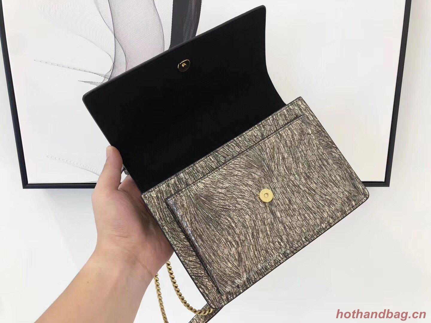 SAINT LAURENT Monogram Sunset medium Snake Leather cross-body Bag 442906 Gold SAINT LAURENT Monogram Sunset medium Snake Leather cross-body Bag 442906 Gold