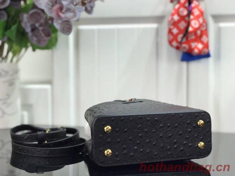 Louis vuitton original Ostrich pattern CAPUCINES BB M94587 Eau de Black Louis vuitton original Ostrich pattern CAPUCINES BB M94587 Eau de Black