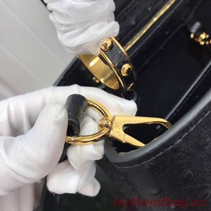 Louis vuitton original Ostrich pattern CAPUCINES BB M94587 Eau de Black Louis vuitton original Ostrich pattern CAPUCINES BB M94587 Eau de Black