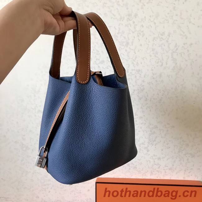 Hermes Picotin Lock PM Bags Original Leather H8688 blue&brown