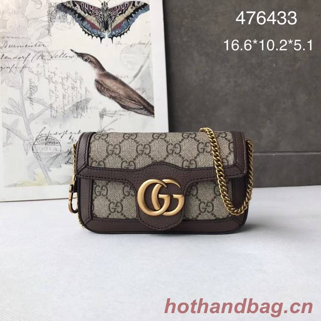 Gucci GG Supreme canvas 476433 Mini Shoulder Bag brown Gucci GG Supreme canvas 476433 Mini Shoulder Bag brown
