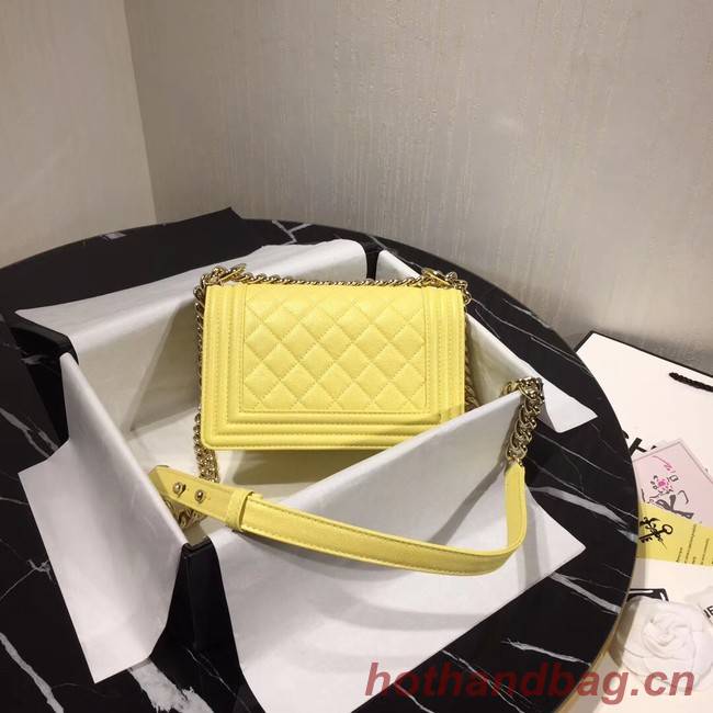 Boy Chanel Flap Shoulder Bag Original Leather Yellow A67085 Gold Boy Chanel Flap Shoulder Bag Original Leather Yellow A67085 Gold