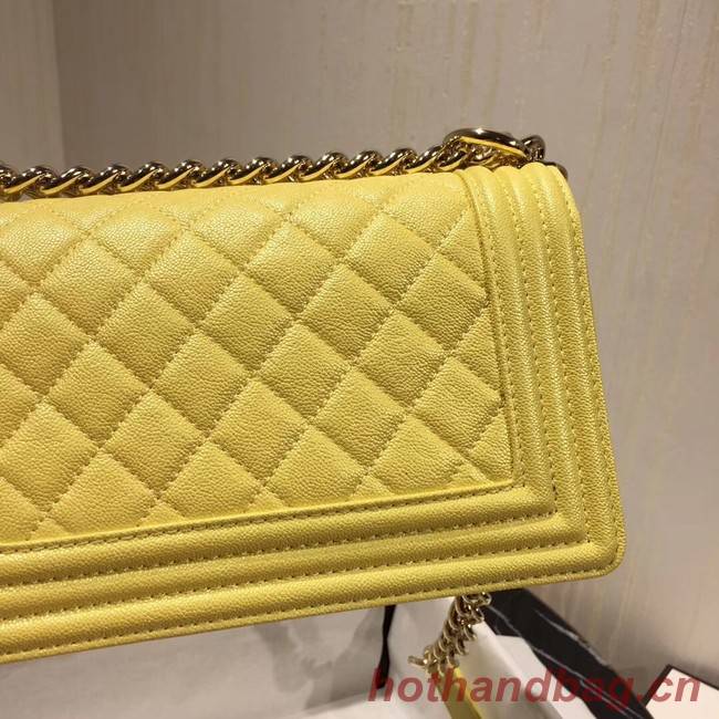 Boy Chanel Flap Shoulder Bag Original Leather Yellow A67085 Gold Boy Chanel Flap Shoulder Bag Original Leather Yellow A67085 Gold