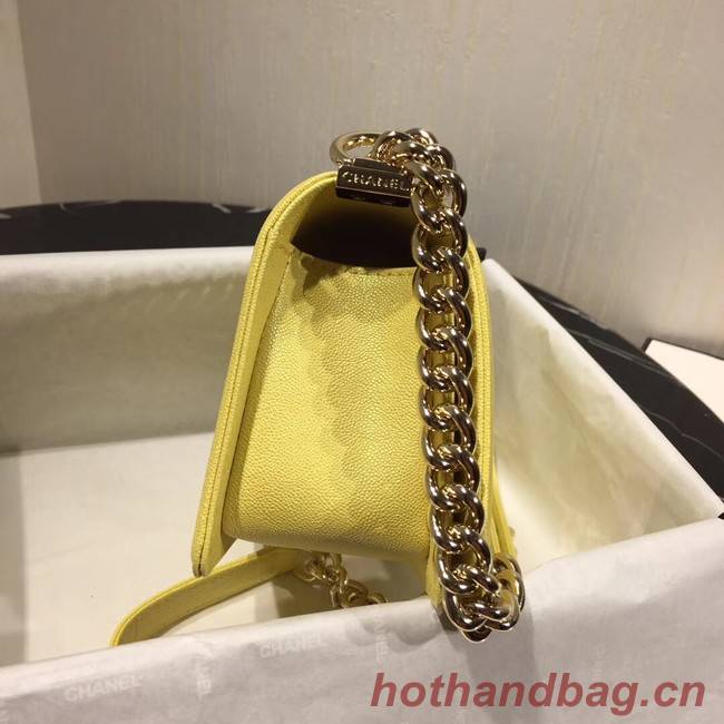 Boy Chanel Flap Shoulder Bag Original Leather Yellow A67085 Gold Boy Chanel Flap Shoulder Bag Original Leather Yellow A67085 Gold