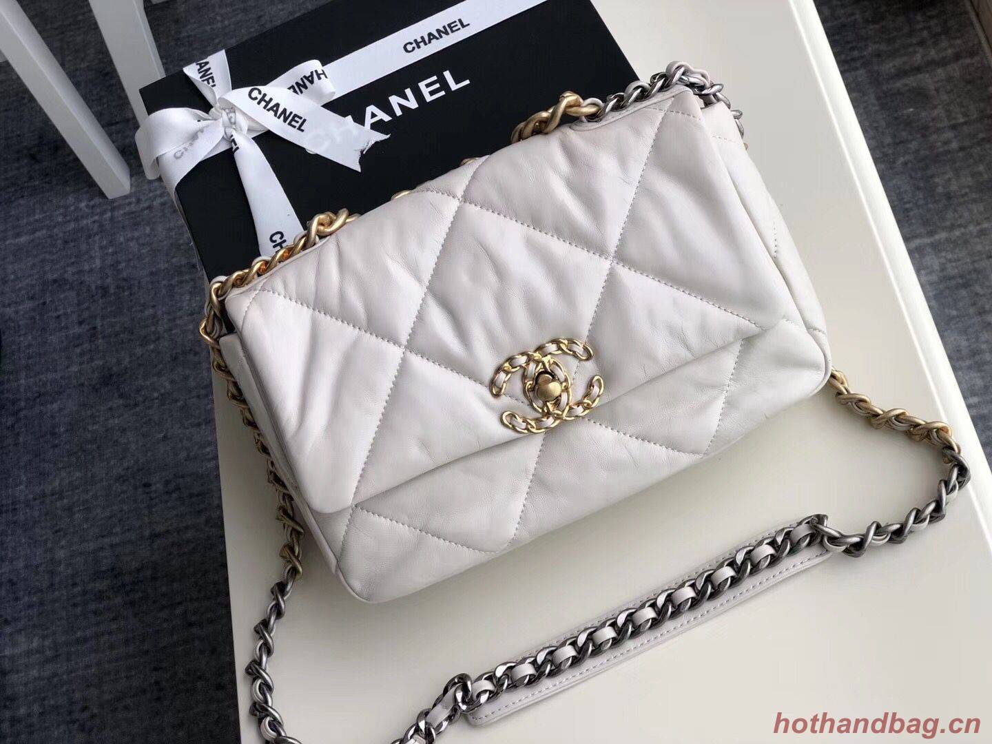 Chanel 19 flap bag AS1160 White Chanel 19 flap bag AS1160 White