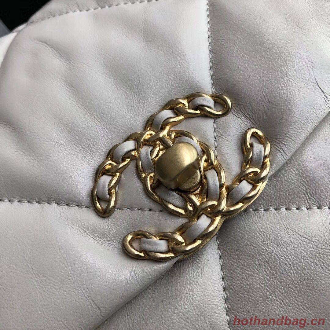 Chanel 19 flap bag AS1160 White Chanel 19 flap bag AS1160 White