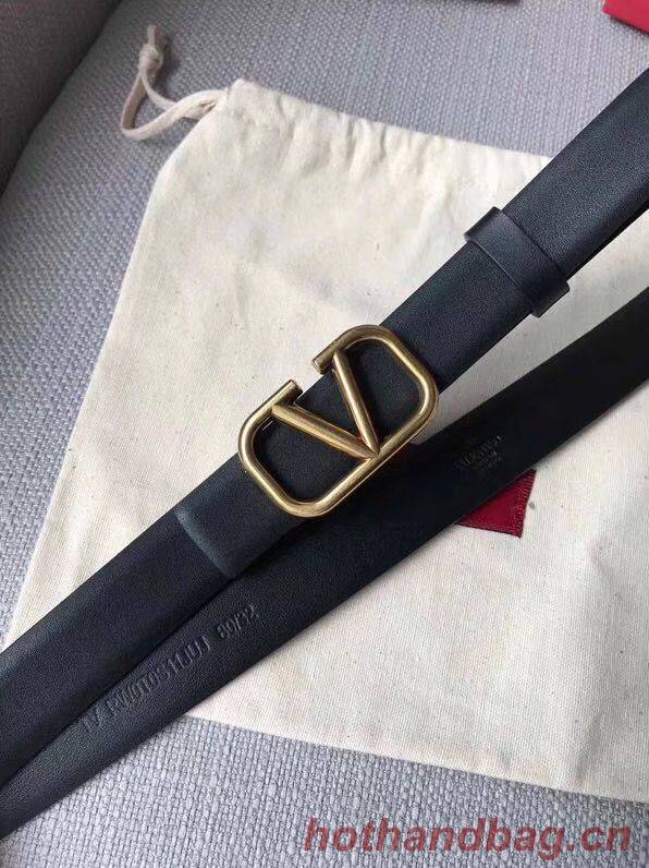 Valentino Leather 2.5CM Belt V7468 Black Valentino Leather 2.5CM Belt V7468 Black