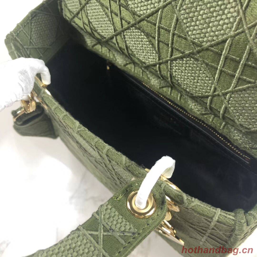 LADY DIOR TOTE BAG IN EMBROIDERED CANVAS C4532 Blackish green LADY DIOR TOTE BAG IN EMBROIDERED CANVAS C4532 Blackish green