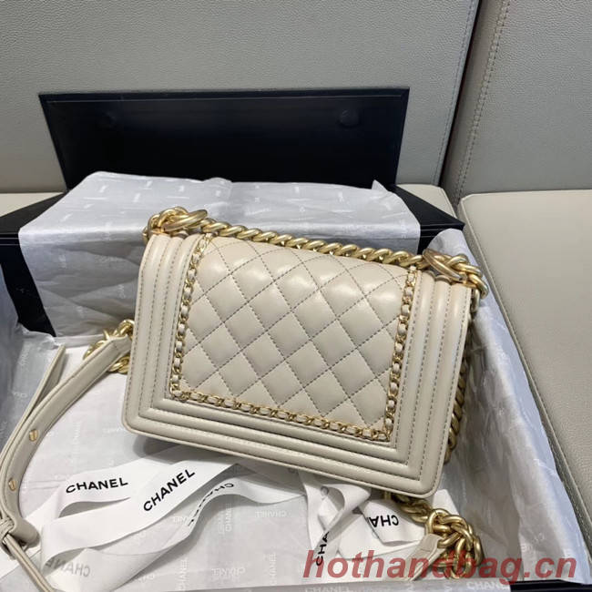 BOY CHANEL flap bag A67085 white