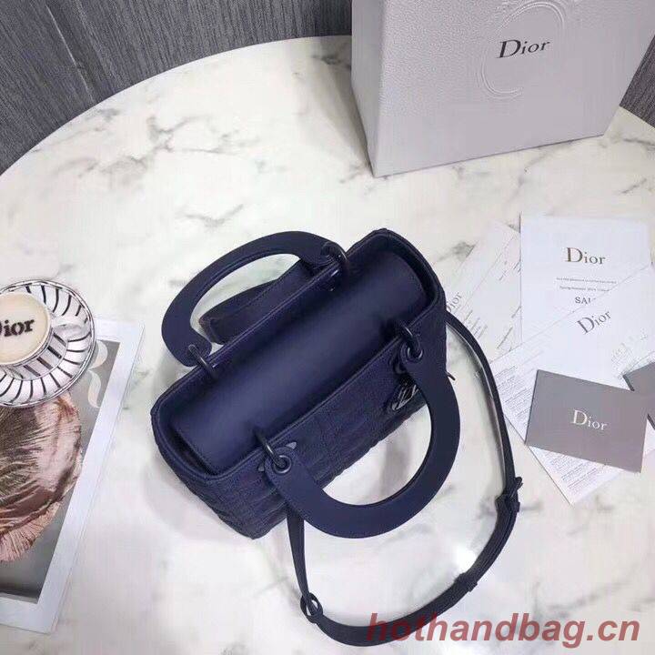 Dior LADY DIOR CALFSKIN BAG M0575 Dark Blue Dior LADY DIOR CALFSKIN BAG M0575 Dark Blue