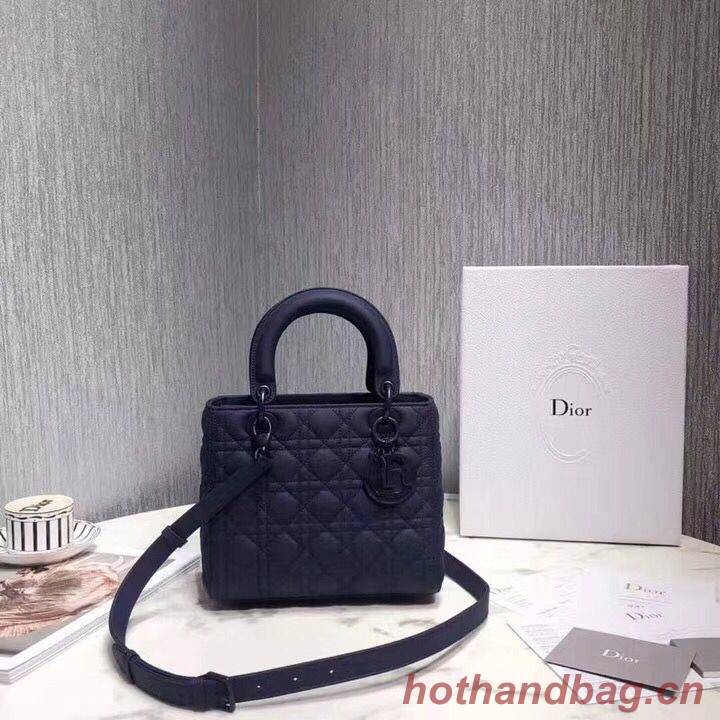 Dior LADY DIOR CALFSKIN BAG M0575 Dark Blue Dior LADY DIOR CALFSKIN BAG M0575 Dark Blue