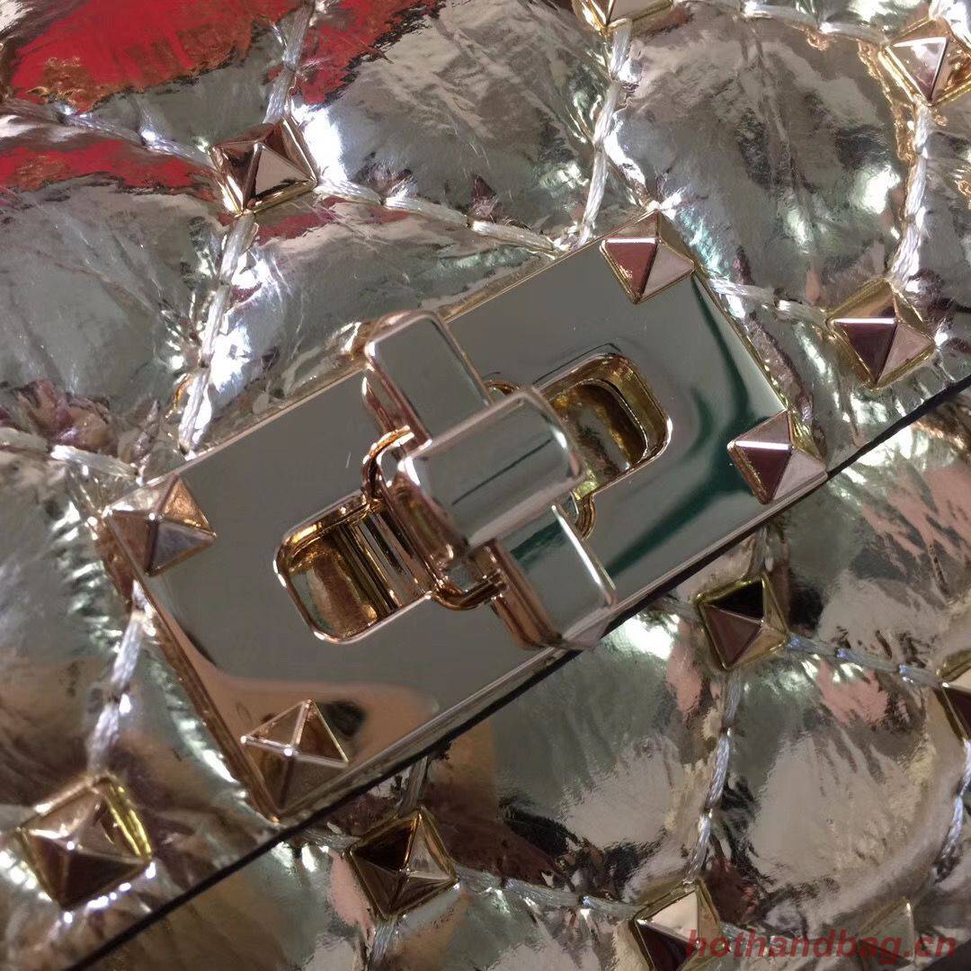 VALENTINO Rockstud small quilted leather shoulder bag 77562 Gold VALENTINO Rockstud small quilted leather shoulder bag 77562 Gold