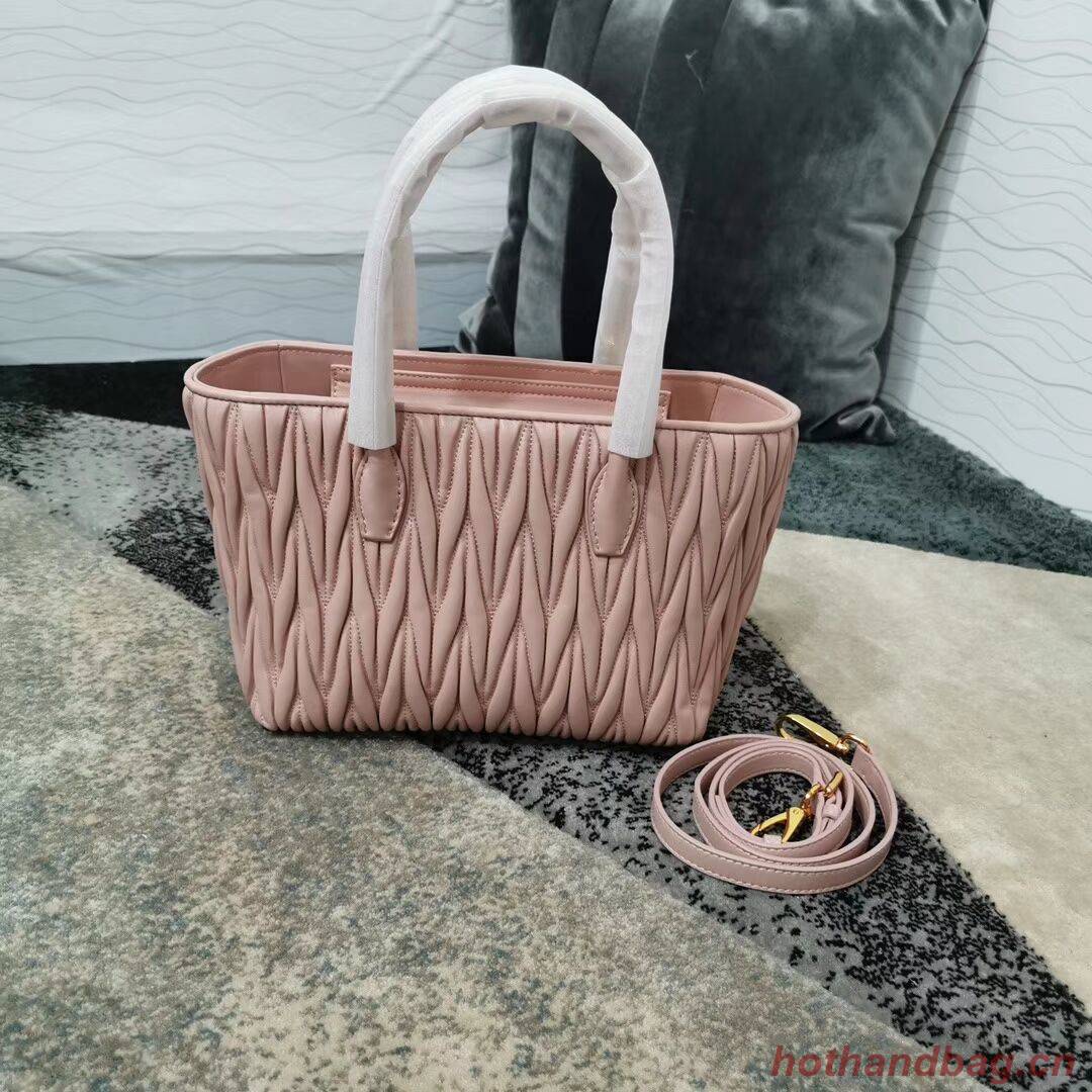miu miu Matelasse Nappa Leather Top-handle Bag 5BG163 pink miu miu Matelasse Nappa Leather Top-handle Bag 5BG163 pink