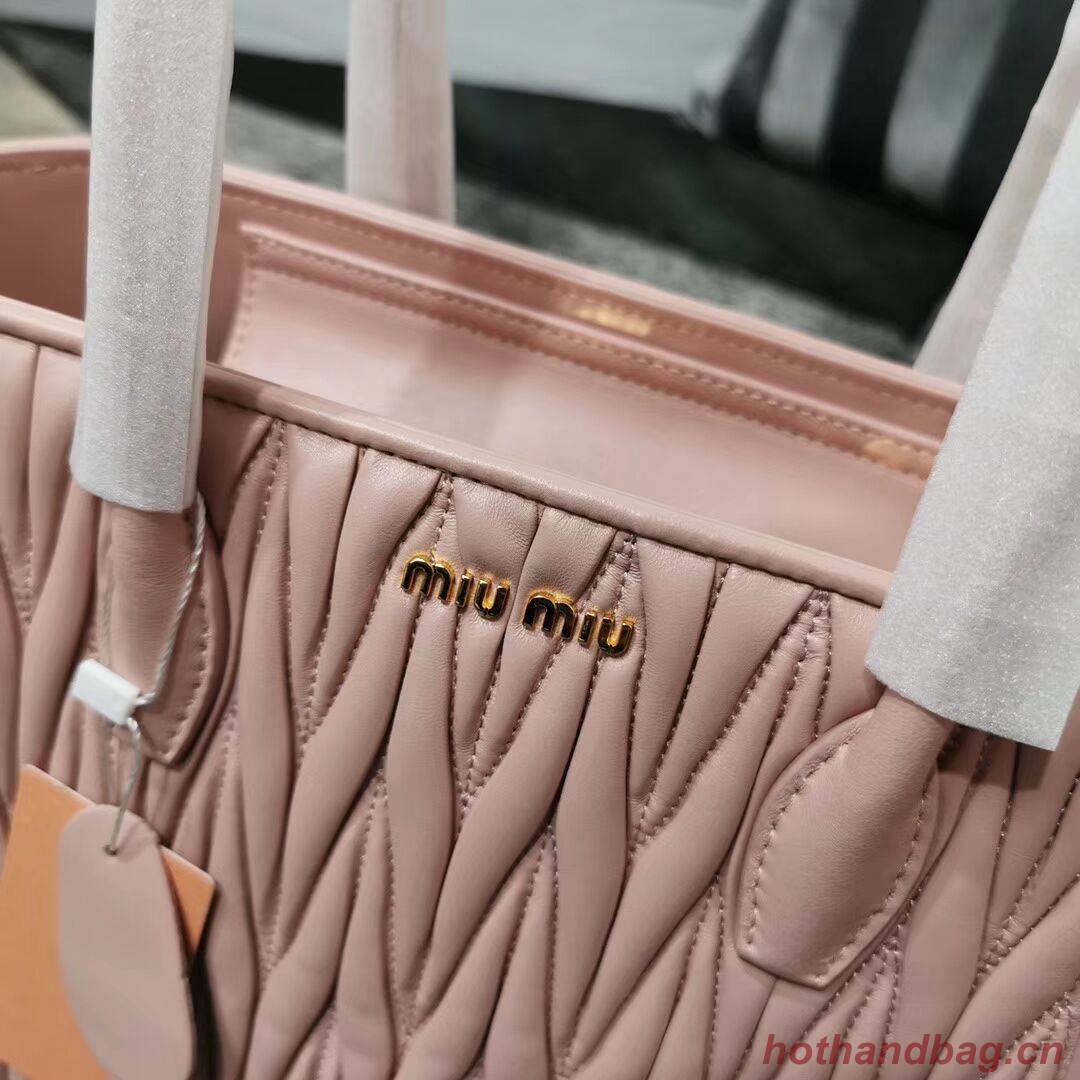miu miu Matelasse Nappa Leather Top-handle Bag 5BG163 pink miu miu Matelasse Nappa Leather Top-handle Bag 5BG163 pink