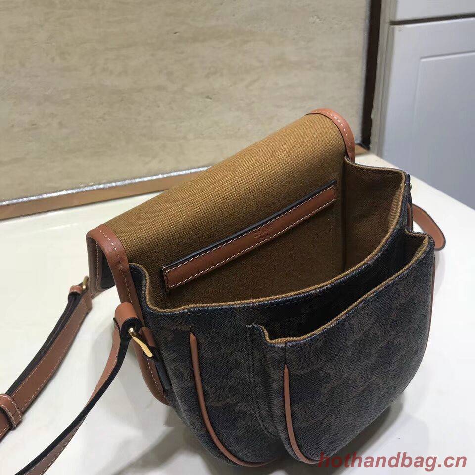 Celine MEDIUM FOLCO BAG IN TRIOMPHE CANVAS CL01502 tan Celine MEDIUM FOLCO BAG IN TRIOMPHE CANVAS CL01502 tan