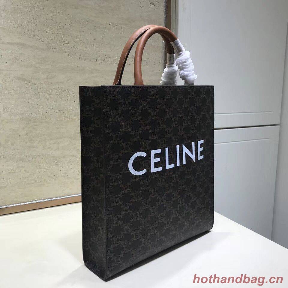 Celine SMALL CABAS VERTICAL IN TRIOMPHE CANVAS CL01542 tan Celine SMALL CABAS VERTICAL IN TRIOMPHE CANVAS CL01542 tan