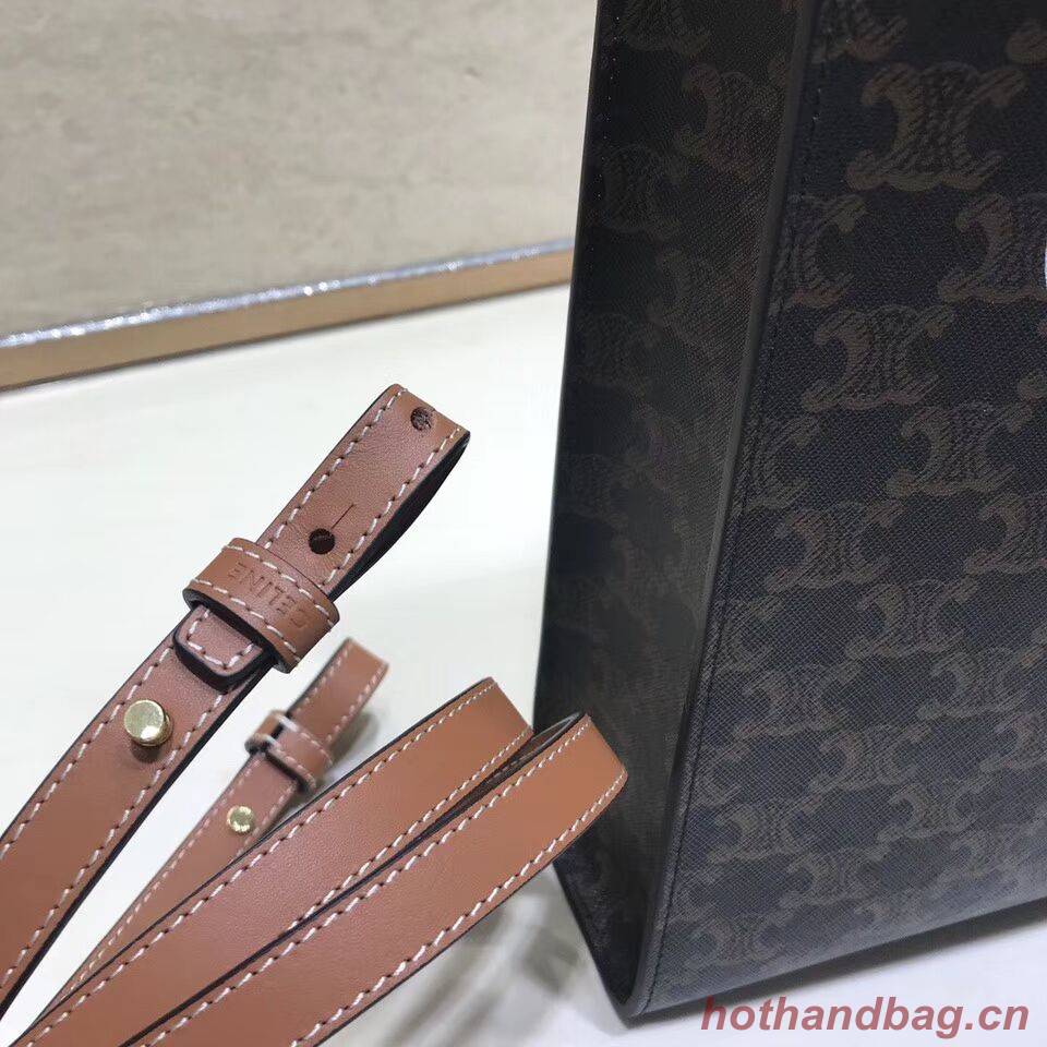 Celine SMALL CABAS VERTICAL IN TRIOMPHE CANVAS CL01542 tan Celine SMALL CABAS VERTICAL IN TRIOMPHE CANVAS CL01542 tan