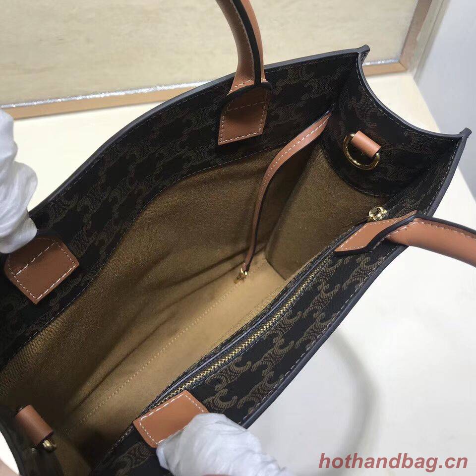 Celine SMALL CABAS VERTICAL IN TRIOMPHE CANVAS CL01542 tan Celine SMALL CABAS VERTICAL IN TRIOMPHE CANVAS CL01542 tan