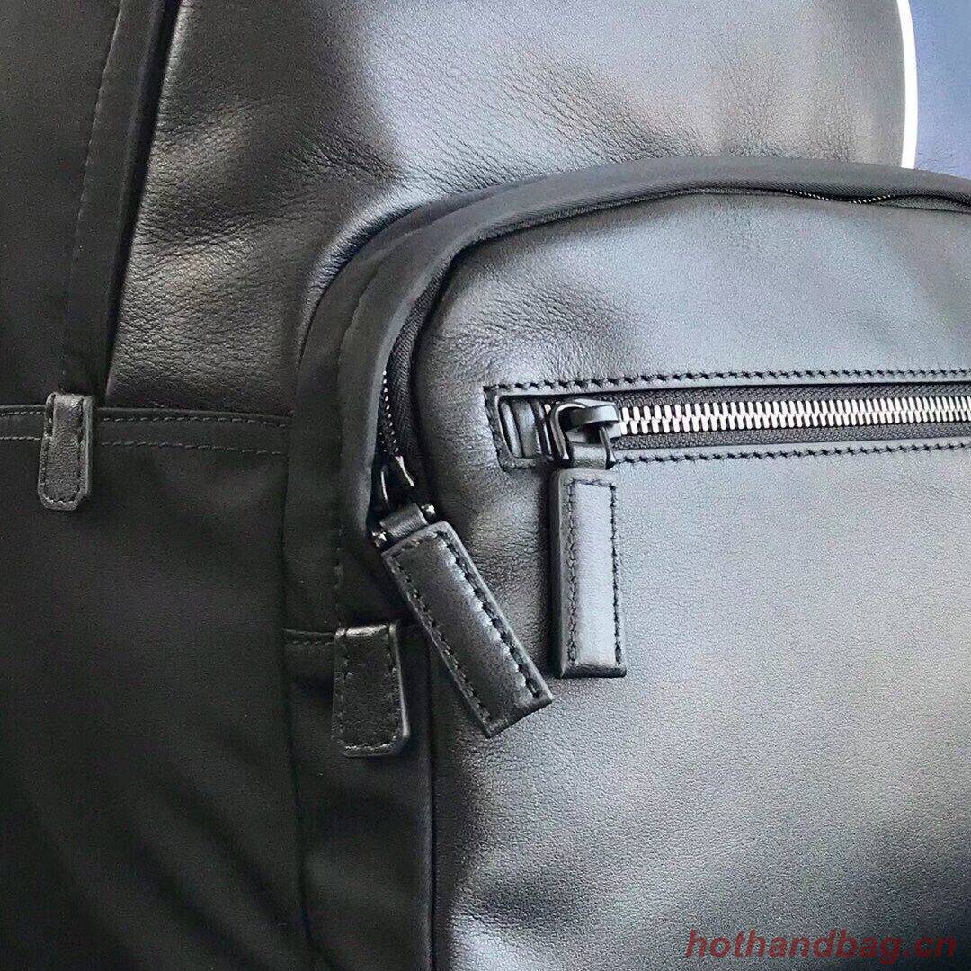 Prada Technical fabric and leather backpack 2VZ066 black&blue Prada Technical fabric and leather backpack 2VZ066 black&blue