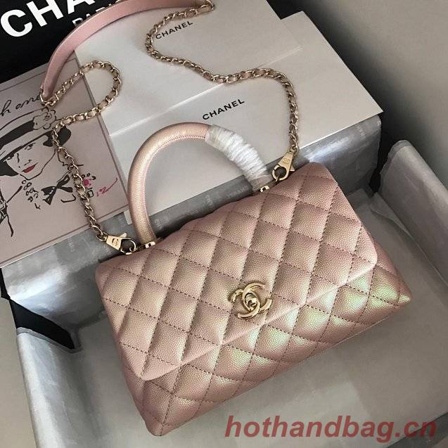 Chanel Small Flap Bag with Top Handle A92990 Light Pink Chanel Small Flap Bag with Top Handle A92990 Light Pink