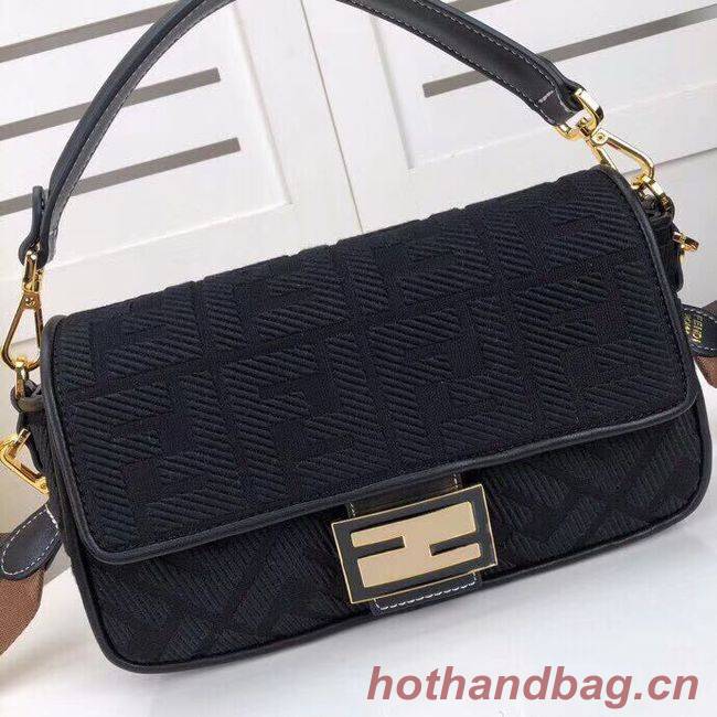 FENDI fabric bag F0386 black FENDI fabric bag F0386 black