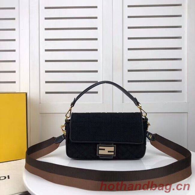 FENDI fabric bag F0386 black FENDI fabric bag F0386 black