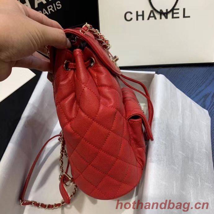 Chanel backpack Grained Calfskin & Gold-Tone Metal AS1371 Red Chanel backpack Grained Calfskin & Gold-Tone Metal AS1371 Red