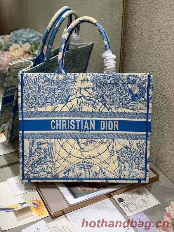 DIOR BOOK TOTE EMBROIDERED CANVAS BAG C1287-12 DIOR BOOK TOTE EMBROIDERED CANVAS BAG C1287-12