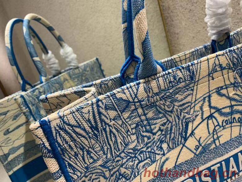 DIOR BOOK TOTE EMBROIDERED CANVAS BAG C1287-12 DIOR BOOK TOTE EMBROIDERED CANVAS BAG C1287-12