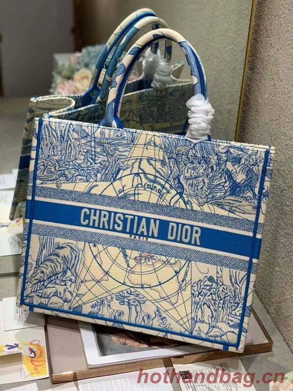 DIOR BOOK TOTE EMBROIDERED CANVAS BAG C1287-12 DIOR BOOK TOTE EMBROIDERED CANVAS BAG C1287-12