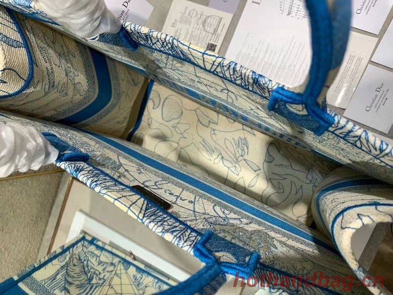 DIOR BOOK TOTE EMBROIDERED CANVAS BAG C1287-12 DIOR BOOK TOTE EMBROIDERED CANVAS BAG C1287-12