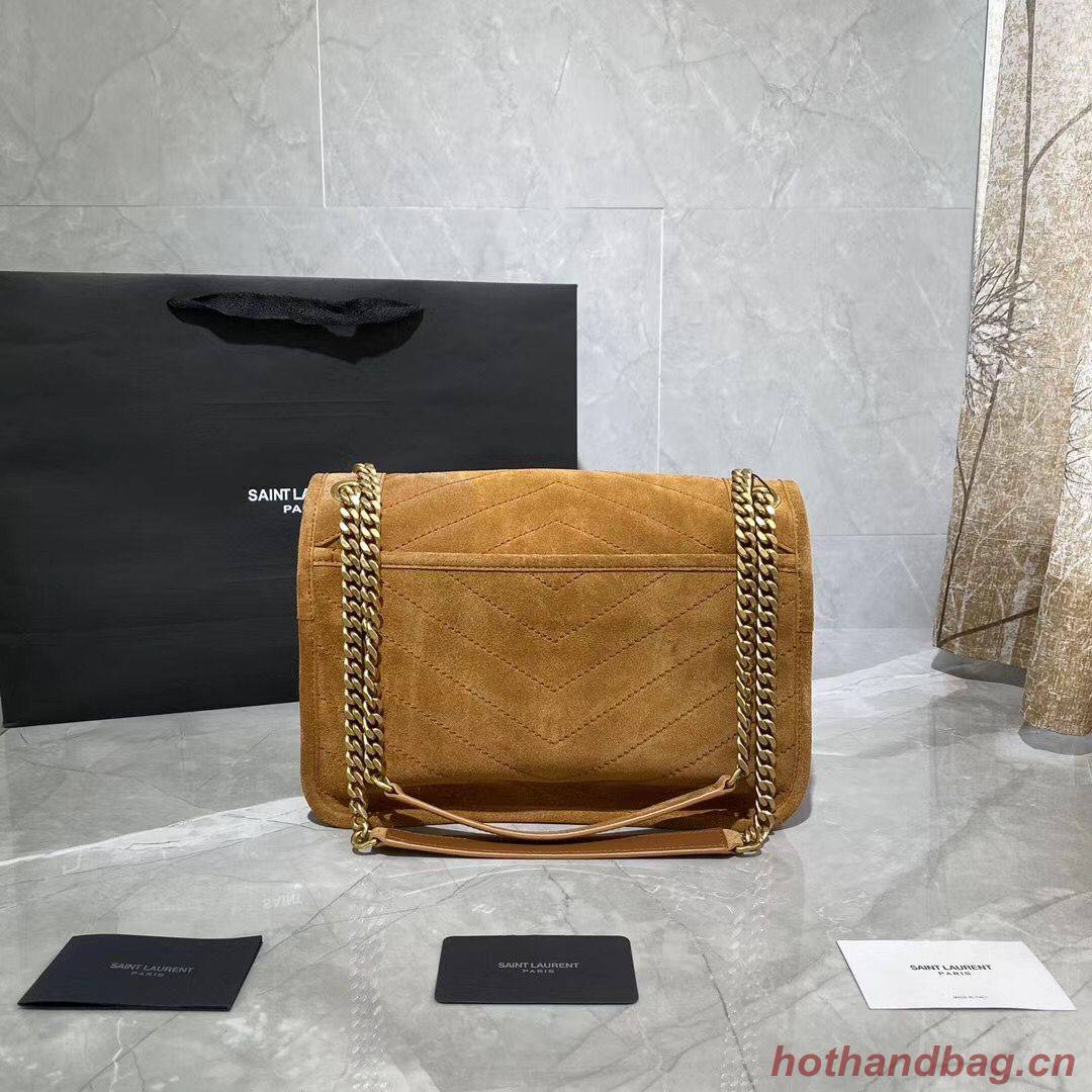 SAINT LAURENTNIKI MEDIUM IN SUEDE AND SMOOTH LEATHER 498894 brown SAINT LAURENTNIKI MEDIUM IN SUEDE AND SMOOTH LEATHER 498894 brown