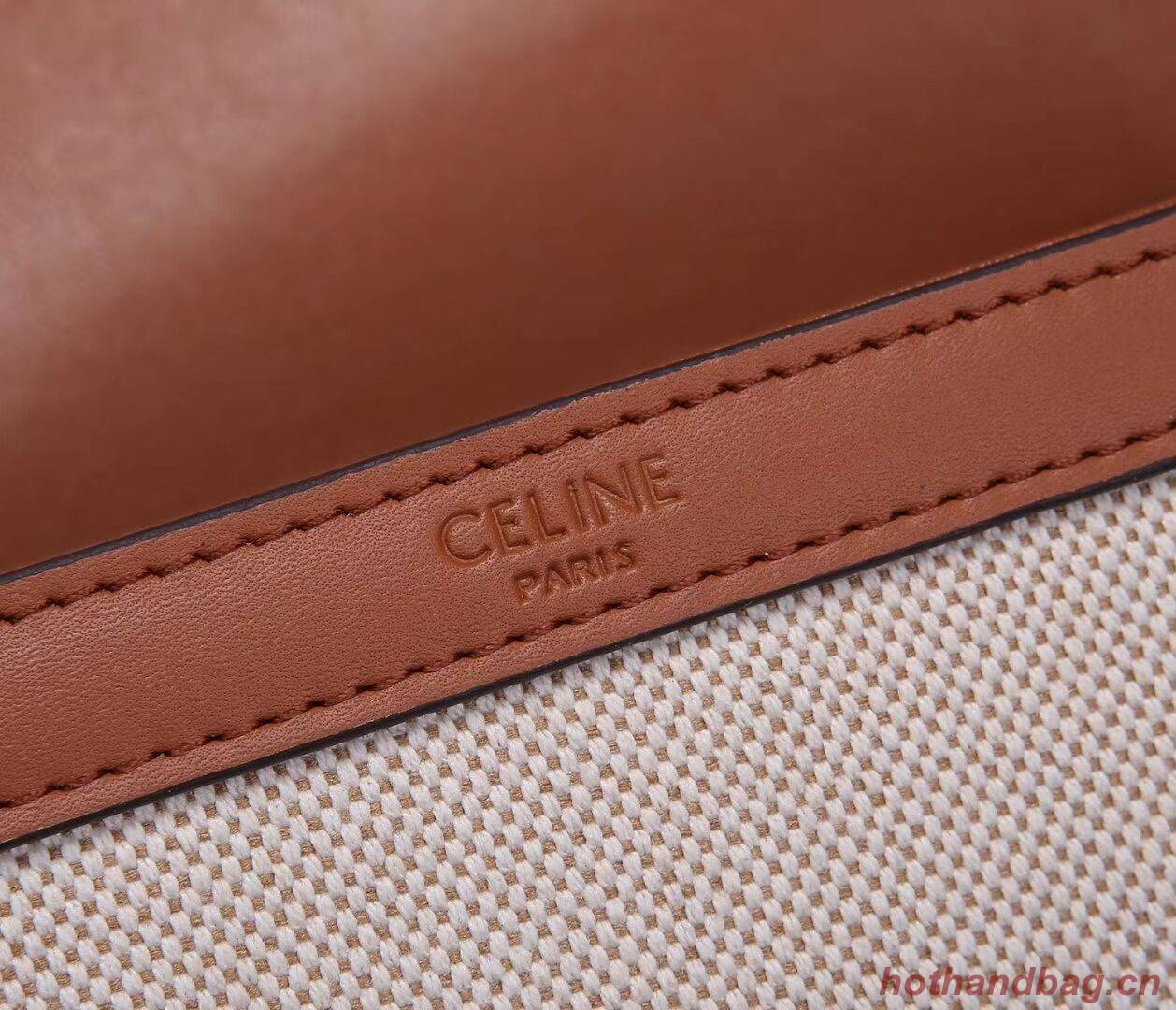 Celine TEEN TRIOMPHE BAG IN TRIOMPHE CANVAS AND CALFSKIN CL88423 white Celine TEEN TRIOMPHE BAG IN TRIOMPHE CANVAS AND CALFSKIN CL88423 white