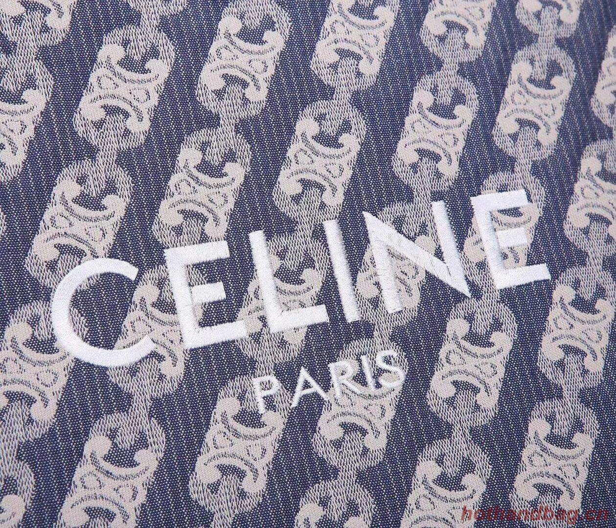 Celine TEEN TRIOMPHE BAG IN TRIOMPHE CANVAS AND CALFSKIN CL91041 blue Celine TEEN TRIOMPHE BAG IN TRIOMPHE CANVAS AND CALFSKIN CL91041 blue