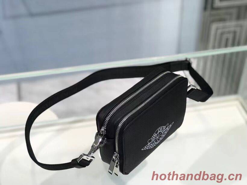 Black Grained Calfskin with DIOR C1911 Black Grained Calfskin with DIOR C1911