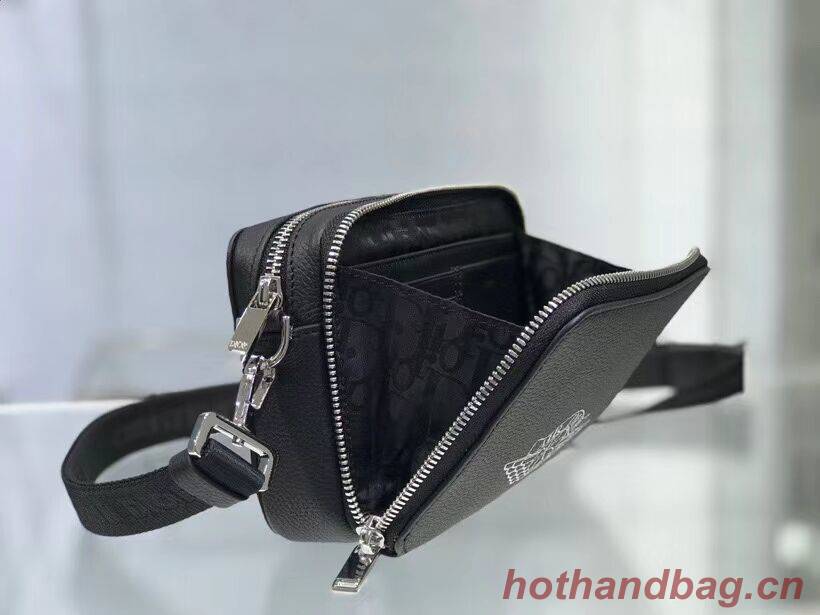 Black Grained Calfskin with DIOR C1911 Black Grained Calfskin with DIOR C1911