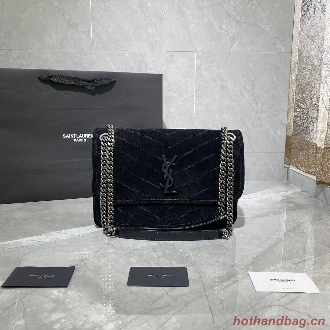 SAINT LAURENTNIKI MEDIUM IN SUEDE AND SMOOTH LEATHER 498894 black SAINT LAURENTNIKI MEDIUM IN SUEDE AND SMOOTH LEATHER 498894 black