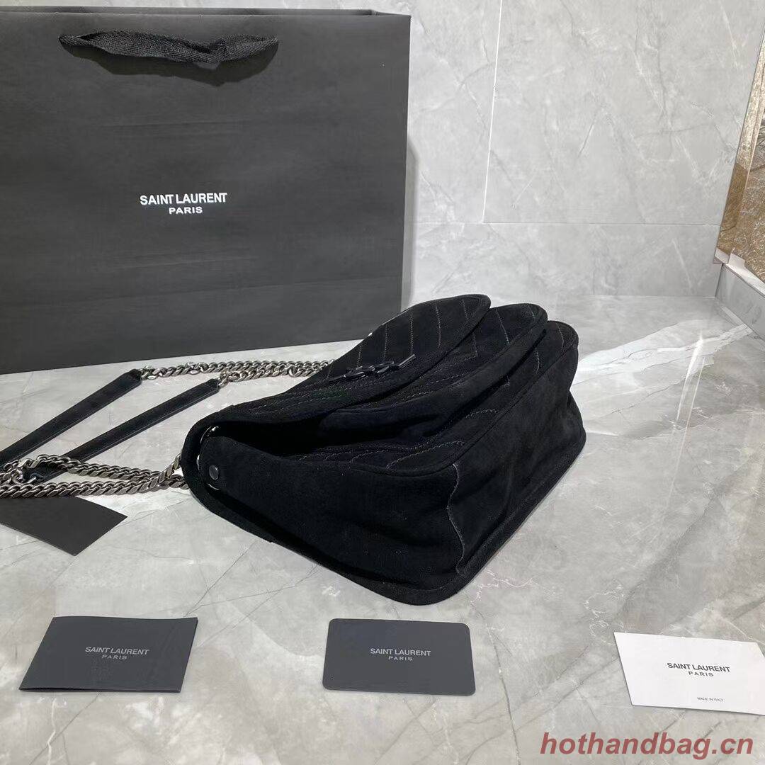 SAINT LAURENTNIKI MEDIUM IN SUEDE AND SMOOTH LEATHER 498894 black SAINT LAURENTNIKI MEDIUM IN SUEDE AND SMOOTH LEATHER 498894 black