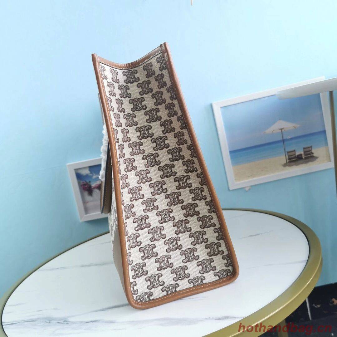 Celine TEEN TRIOMPHE BAG IN TRIOMPHE CANVAS AND CALFSKIN CL94342 Brown Celine TEEN TRIOMPHE BAG IN TRIOMPHE CANVAS AND CALFSKIN CL94342 Brown