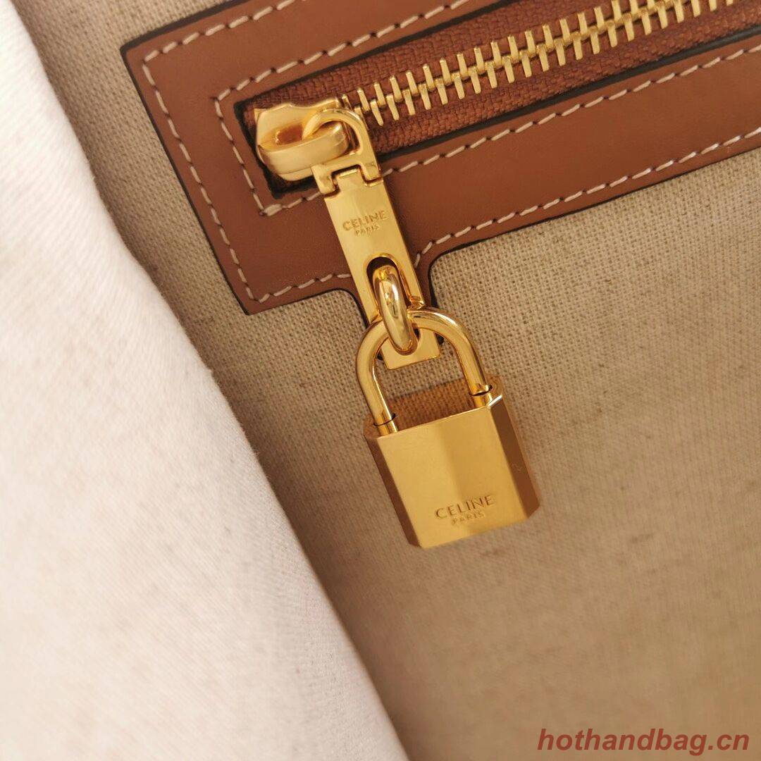 Celine TEEN TRIOMPHE BAG IN TRIOMPHE CANVAS AND CALFSKIN CL94342 Brown Celine TEEN TRIOMPHE BAG IN TRIOMPHE CANVAS AND CALFSKIN CL94342 Brown