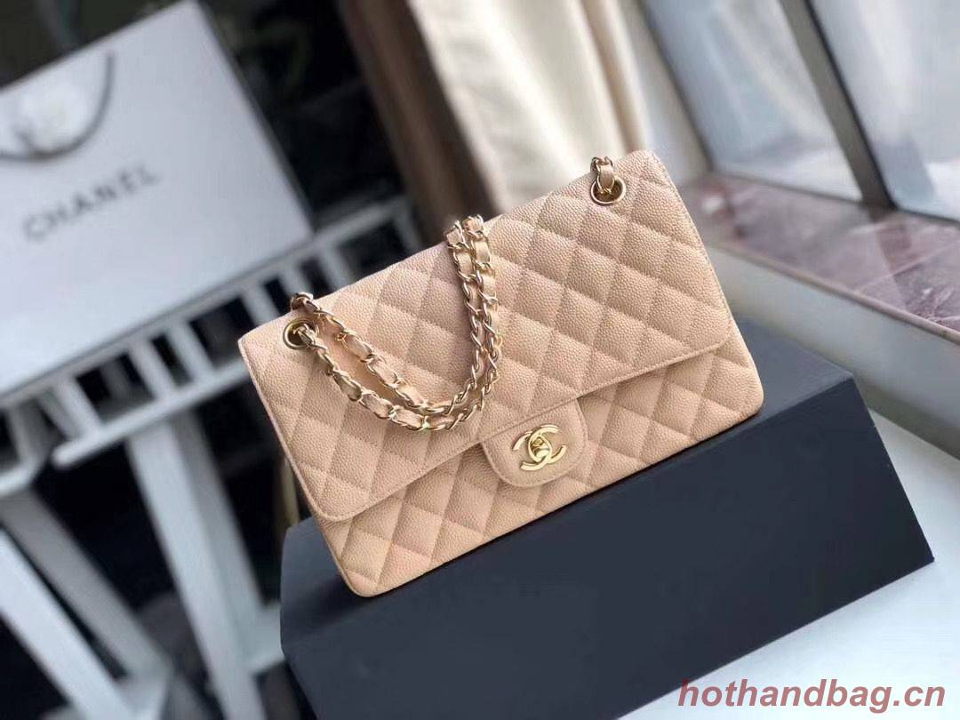 Chanel Double Flaps Bags Apricot Original Caviar Leather A1112 Gold or Silver Chanel Double Flaps Bags Apricot Original Caviar Leather A1112 Gold or Silver