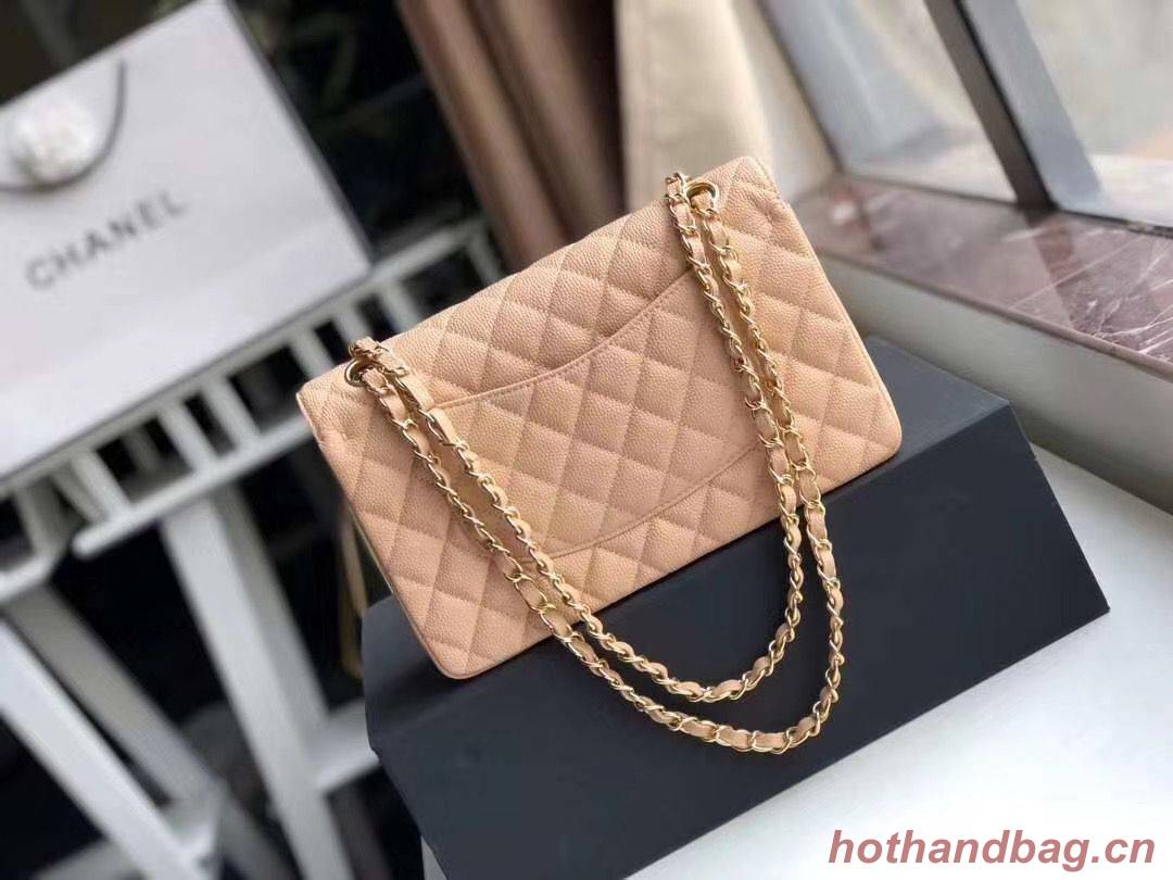 Chanel Double Flaps Bags Apricot Original Caviar Leather A1112 Gold or Silver Chanel Double Flaps Bags Apricot Original Caviar Leather A1112 Gold or Silver
