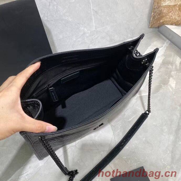SAINT LAURENT NIKI MEDIUM SHOPPING BAG IN CRINKLED LEATHER Y577999 black SAINT LAURENT NIKI MEDIUM SHOPPING BAG IN CRINKLED LEATHER Y577999 black