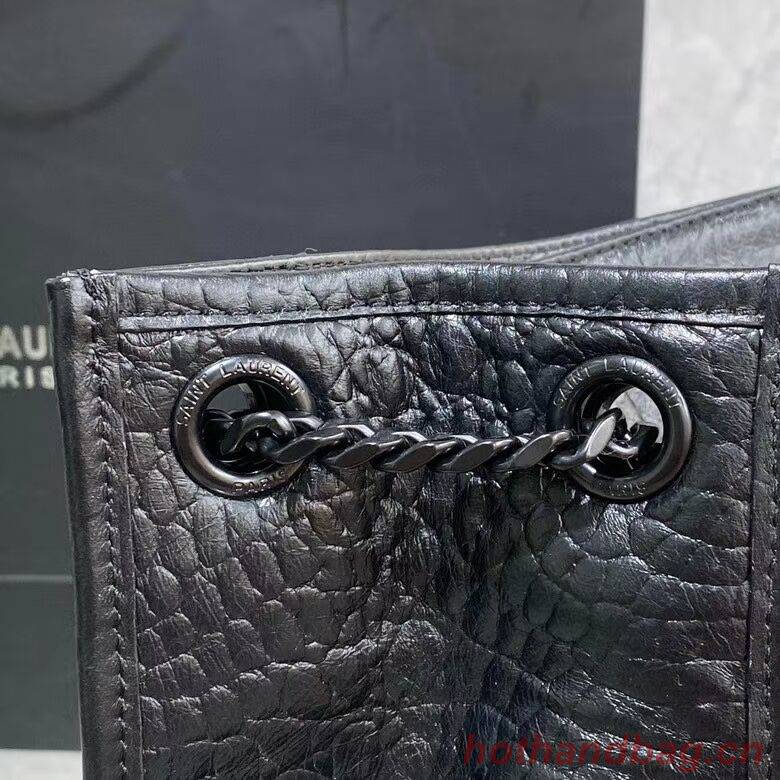 SAINT LAURENT NIKI MEDIUM SHOPPING BAG IN CRINKLED LEATHER Y577999 black SAINT LAURENT NIKI MEDIUM SHOPPING BAG IN CRINKLED LEATHER Y577999 black