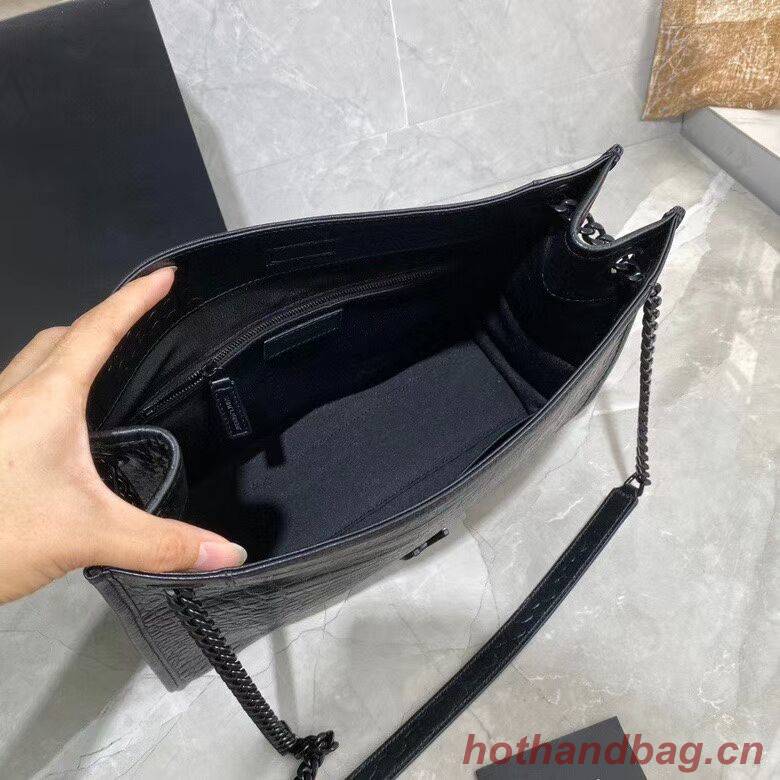 SAINT LAURENT NIKI MEDIUM SHOPPING BAG IN CRINKLED LEATHER Y577999 black SAINT LAURENT NIKI MEDIUM SHOPPING BAG IN CRINKLED LEATHER Y577999 black