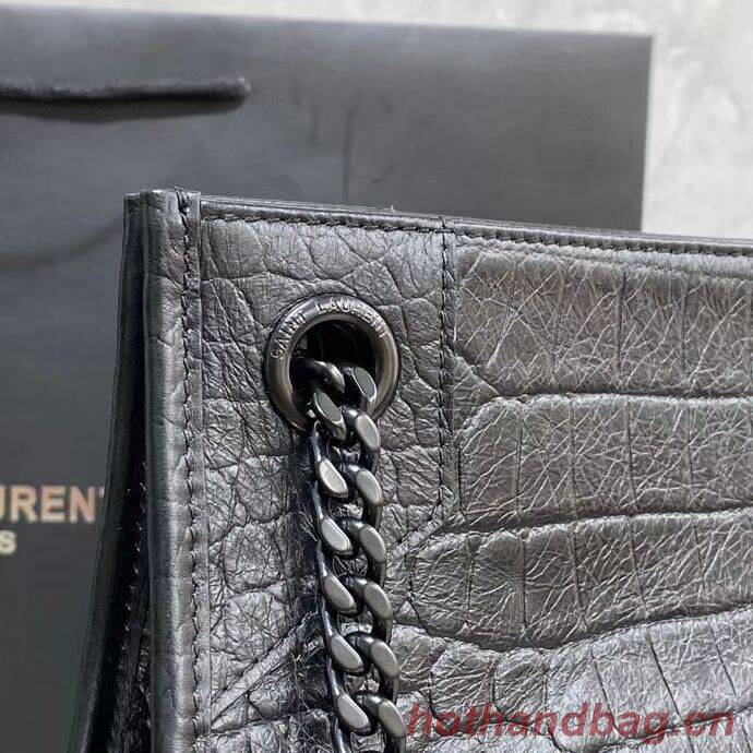SAINT LAURENT NIKI MEDIUM SHOPPING BAG IN CRINKLED LEATHER Y577999 black SAINT LAURENT NIKI MEDIUM SHOPPING BAG IN CRINKLED LEATHER Y577999 black