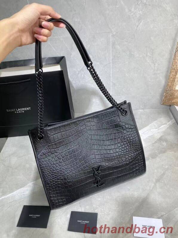 SAINT LAURENT NIKI MEDIUM SHOPPING BAG IN CRINKLED LEATHER Y577999 black SAINT LAURENT NIKI MEDIUM SHOPPING BAG IN CRINKLED LEATHER Y577999 black