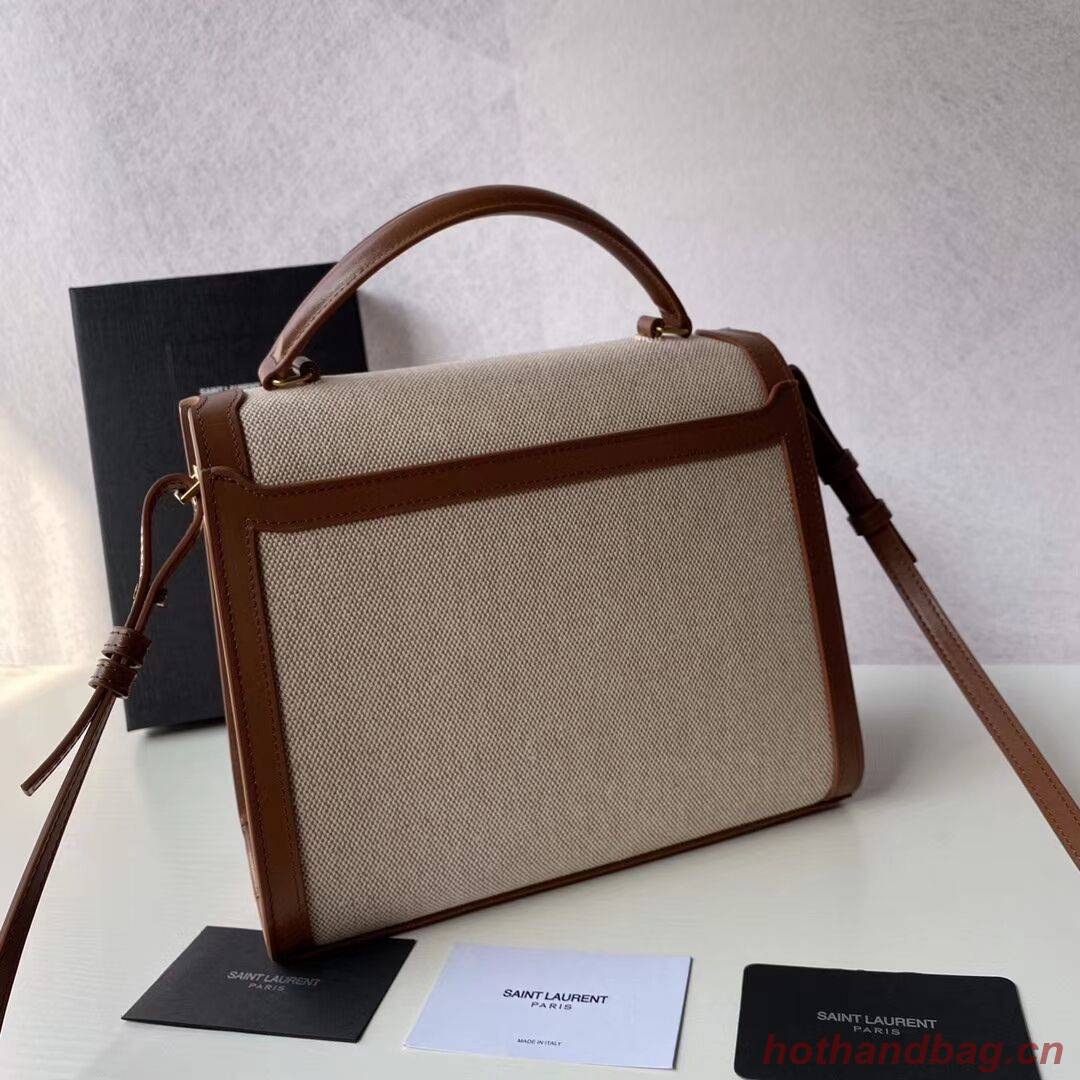 Yves Saint Laurent IN CANVAS AND LEATHER Y650119H Apricot Yves Saint Laurent IN CANVAS AND LEATHER Y650119H Apricot