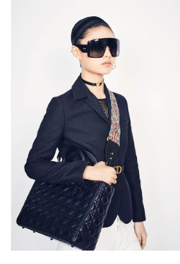 LARGE LADY DIOR BAG Black Ultramatte Cannage Calfskin M0566SL LARGE LADY DIOR BAG Black Ultramatte Cannage Calfskin M0566SL